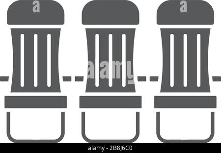 Airplane seats vector icon symbol isolated on white background Stock Vector