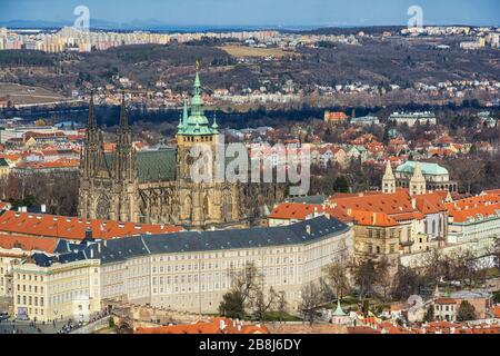 St. Vitus Cathedral in the Czech capital Prague Stock Photo