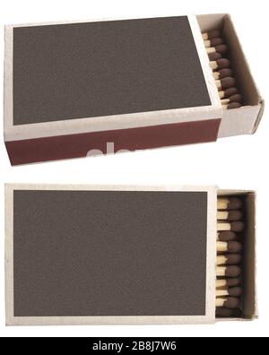 matchboxes for fireplace or sigares isolated on a white background with clipping path Stock Photo