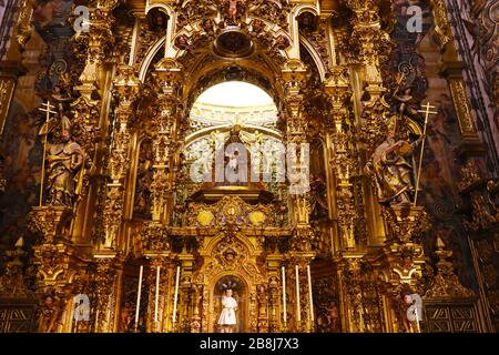 Shrine with holy mary inside the Salvador church in Seville, Spain Stock Photo
