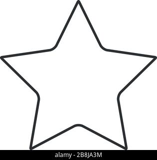Star space magic editable stroke black line set. Thin outline simple ...