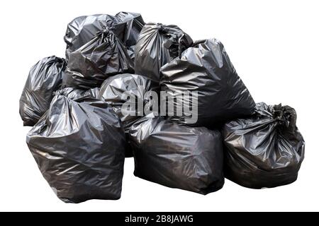 bin bag garbage, Bin,Trash, Garbage, Rubbish, Plastic Bags pile isolated on  background white Stock Photo - Alamy