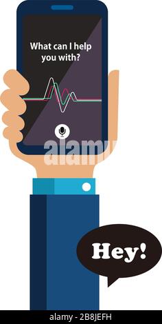 Concierge app ( personal voice assistant / siri ) vector banner illustration Stock Vector