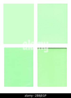 Notebook  collection isolated on white background. Green notebook set.  Notebook collection isolated. Stock Photo