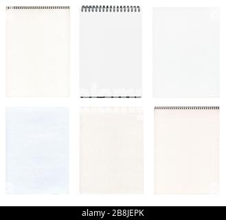 Notebook  collection isolated on white background. White notebook set.  Notebook collection isolated. Stock Photo