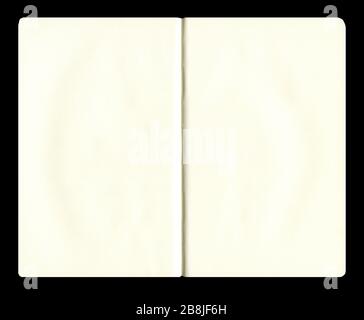 Aged and worn paper. Old paper sheet isolated on white. Old paper manusript or parchment isolated. Stock Photo