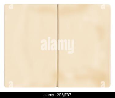 Aged and worn paper. Old paper sheet isolated on white. Old paper manusript or parchment isolated. Stock Photo