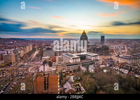 Brussels, Belgium cityscape at Palais de Justice during dusk. Stock Photo