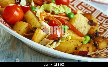 Ethiopian Vegetable Tibs, Ethiopian dish consisting of spicy Stock Photo