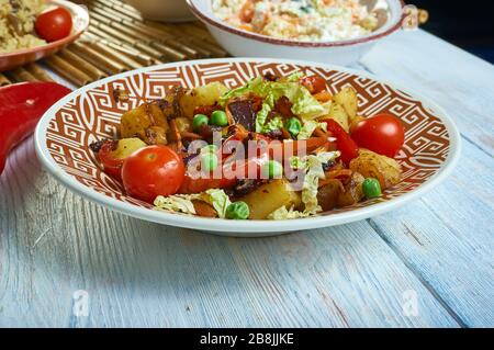 Ethiopian Vegetable Tibs, Ethiopian dish consisting of spicy Stock Photo