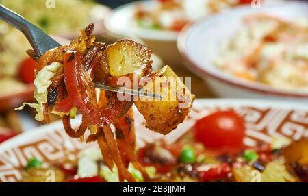 Ethiopian Vegetable Tibs, Ethiopian dish consisting of spicy Stock Photo