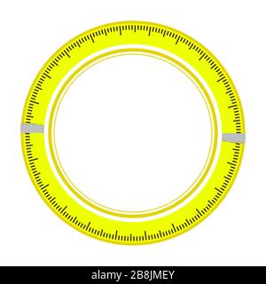 Hand Holding Roulette Construction Tool. Industrial Measure Tape Icon Isolated on White Background Stock Vector