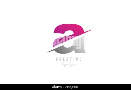 grey pink C alphabet letter logo icon. Geometric design for company ...