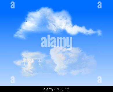 Clouds on blue sky background. Vector template for illustrations Stock Vector