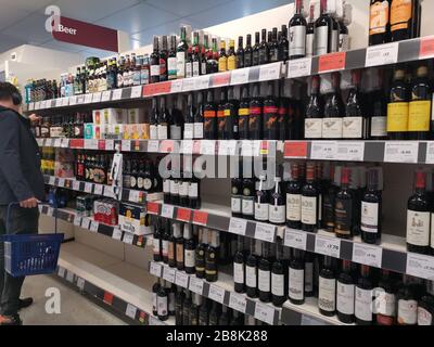 Well staked shelves in a Sainsbury's Local on York Way, Camden, north LOndon after Helen Dickinson, chief executive of the British Retail Consortium, said on Saturday that there was 'plenty of food' in the supply chain. Stock Photo