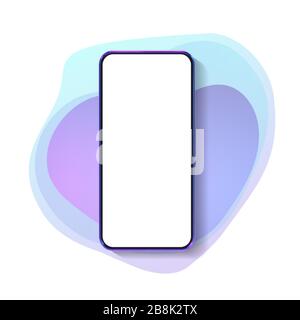 3D realistic colorful smartphone mockup. Template for infographics and UI design. Phone frame with blank display isolated templates. Vector Stock Vector
