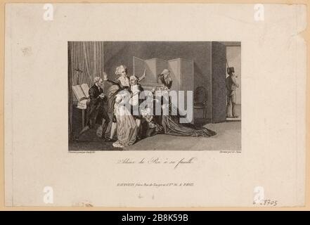 French Revolution: Louis XVI's farewell to his family on January 20, 1793. (TF) Stock Photo