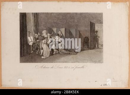 French Revolution: Louis XVI's farewell to his family on January 20, 1793. (TF) Stock Photo