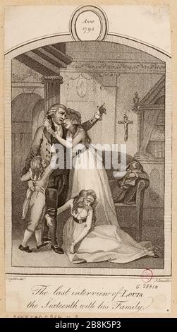 French Revolution: Louis XVI's farewell to his family on January 20, 1793. (TF) Stock Photo