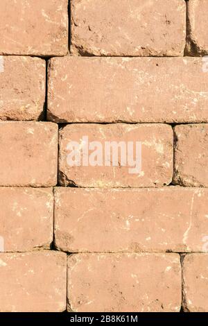 brickwork close up as background. Close up of old red brick wall it can be used as a background. vertical photo. Stock Photo