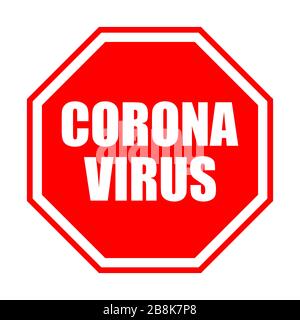 Stop coronavirus red sign isolated. No covid-19 sign. Vector icon. Stop red sign. Fighting coronavirus. Stock Vector