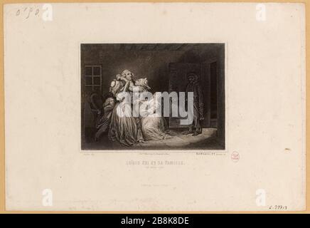 French Revolution: Louis XVI's farewell to his family on January 20, 1793. (TF) Stock Photo