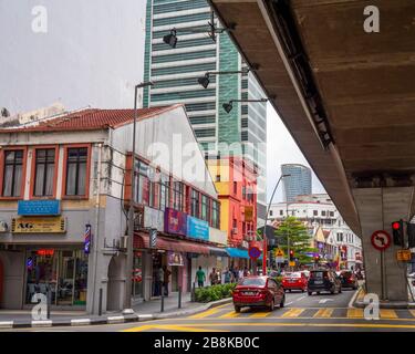 Elevated Light Rail System Rapid Kl Running Along Jalan Tun Perak Chinatown Kuala Lumpur Stock Photo Alamy