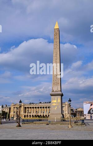 France, Paris, Concorde square during the containment of Covid 19 Stock Photo