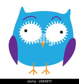 Crazy funny owl hand drawn Stock Vector