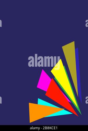 Template for text colored triangles with place for text. Stock Vector
