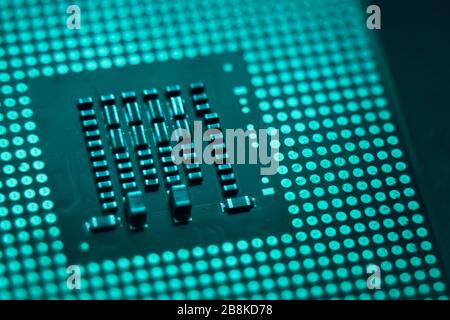 Computer Chip. Central Computer Processors CPU concept. the concept of hacking and vulnerability Stock Photo