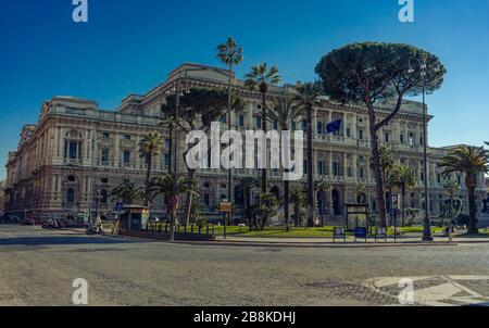 Palazzo di Giustizia in Piazza Cavour (Rome at the time of Covid 19) Stock Photo