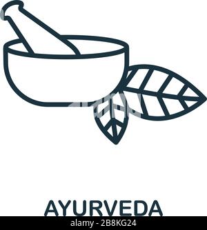 Ayurveda icon from alternative medicine collection. Simple line Ayurveda icon for templates, web design and infographics Stock Vector