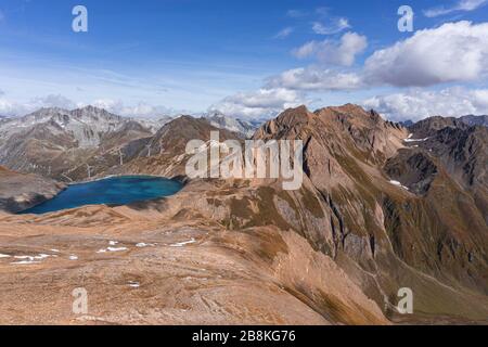 One of the many high altitude lakes in the Alps, on the border between Italy and Switzerland, near the town of Riale, Italy. Stock Photo