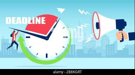 Vector of a businesswoman struggling with the deadline being pressured by a boss Stock Vector