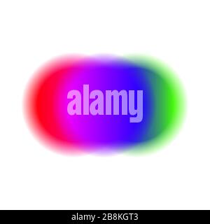 Abstract bright blur spot, graphic design element, trendy vector vivid frame isolated on white background Stock Vector