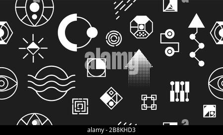 Retro Vintage 80s Memphis Fashion Style Seamless Pattern Illustration  Background. Ideal For Fabric Design, Paper Print And Website Backdrop.  EPS10 Vector File. Royalty Free SVG, Cliparts, Vectors, and Stock  Illustration. Image 43206710.