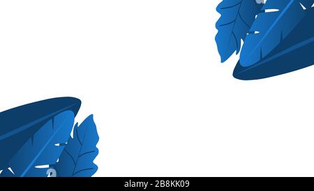 Abstract leaves background with blue classic color. tropical leaves background. floral tropical background Stock Vector