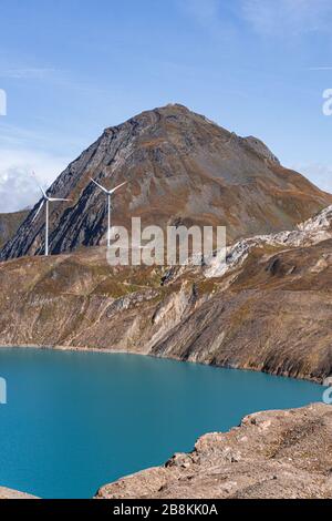 One of the many high altitude lakes in the Alps, on the border between Italy and Switzerland, near the town of Riale, Italy. Stock Photo