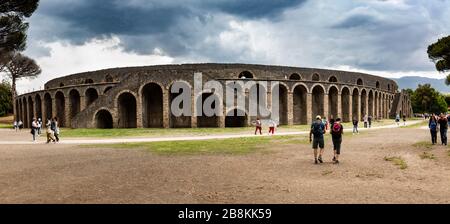 The Amphitheatre of Pompeii (Anfiteatro di Pompei), Campania, Italy. Stock Photo