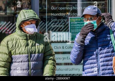 Waitrose at Clapham Junction is only open to NHS workers and the over 70's for the first hour so a queue of regular customers waits outside - Anti Coronavirus (Covid 19) outbreak in London. Credit: Guy Bell/Alamy Live News Stock Photo