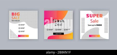 Business banners. Social Media Design. Template vector. Abstract red orange blots and transparent background Stock Vector