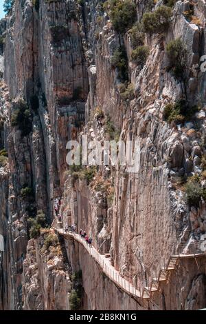 'Caminito del rey' a place in the mountains of Malaga to do hiking. Stock Photo