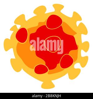 COVID-19, Novel coronavirus (2019-nCoV) - simple representation of a virus molecule as a vector. Stock Vector