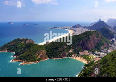 aerial view of the Copacabana and Corcovado - Rio de Janeiro Brazil
