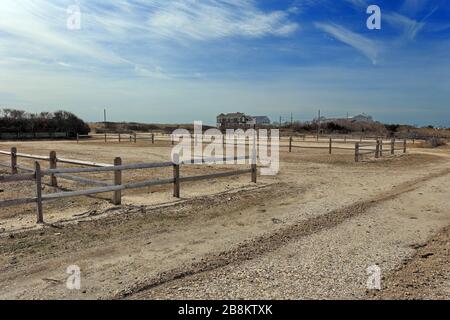 Empty beach parking lot Long Island New York Stock Photo