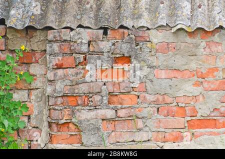 Old red brick wall texture. Red brick wall texture grunge background Stock Photo