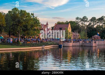 Orlando, Florida. March 11, 2020. Panoramic view of Germany Pavillion at Epcot Stock Photo