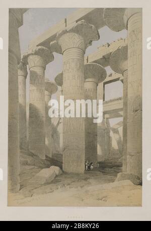 Karnac (Karnak) Egypt Egypt and Nubia, Volume II: Karnac, 1847. Louis Haghe (British, 1806-1885), F.G.Moon, 20 Threadneedle Street, London, after David Roberts (British, 1796-1864). Color lithograph; sheet: 60.3 x 43.6 cm (23 3/4 x 17 3/16 in.); image: 48.7 x 32.7 cm (19 3/16 x 12 7/8 in.) Stock Photo