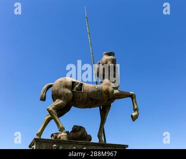 Centaur sculpture by Igor Mitoraj, Pompeii, Campania,  Italy. Stock Photo